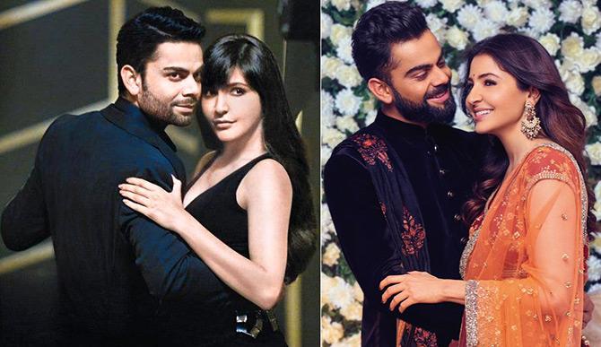 Virat and Anushka in Clear shampoo ad; Virat and Anushka in Manyavar clothing ad