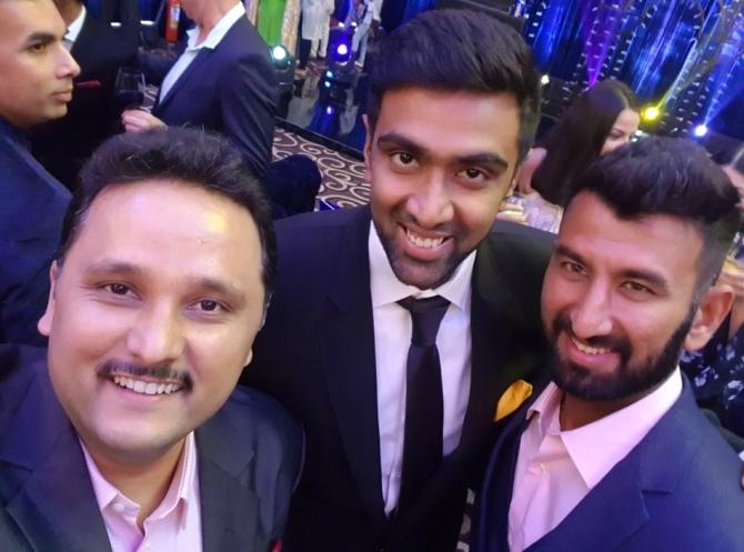 Amish Tripathi R Ashwin and Cheteshwar Pujara