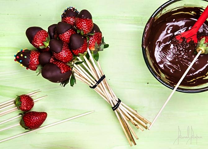 strawberry in dipped chocolate