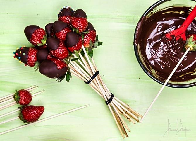 strawberry in dipped chocolate