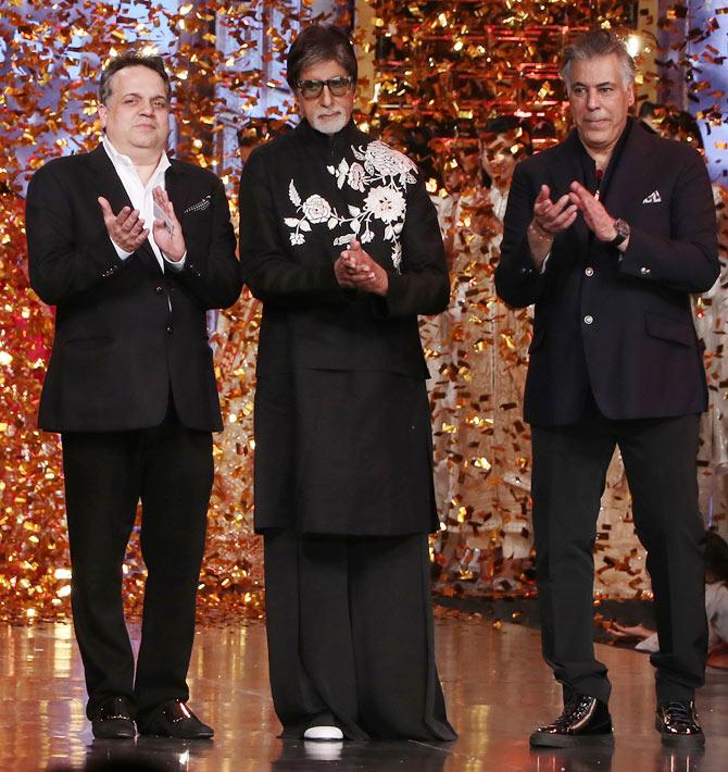 Amitabh with Abu Jani and Sandeep Khosla