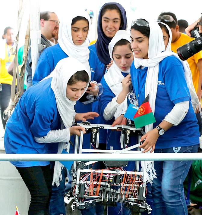 Afghan girls robot olympics