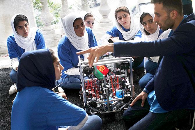 Afghan girls robot olympics