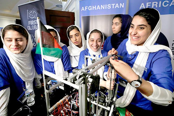 Afghan girls robot olympics