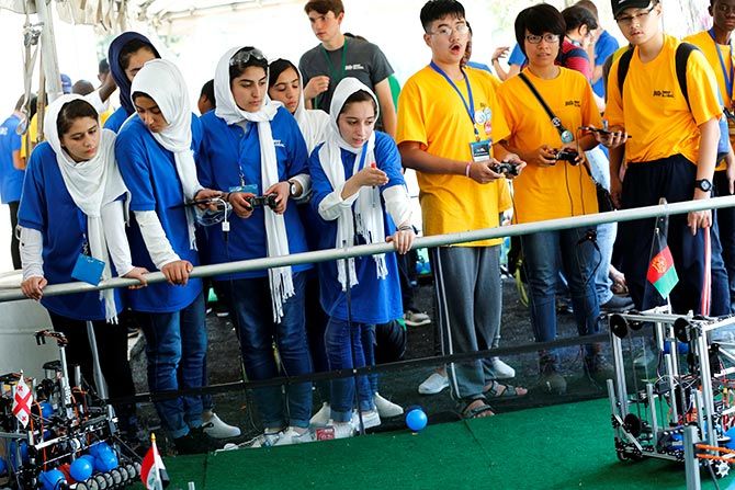 Afghan girls robot olympics