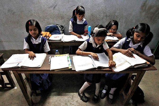 Indian students in a government school