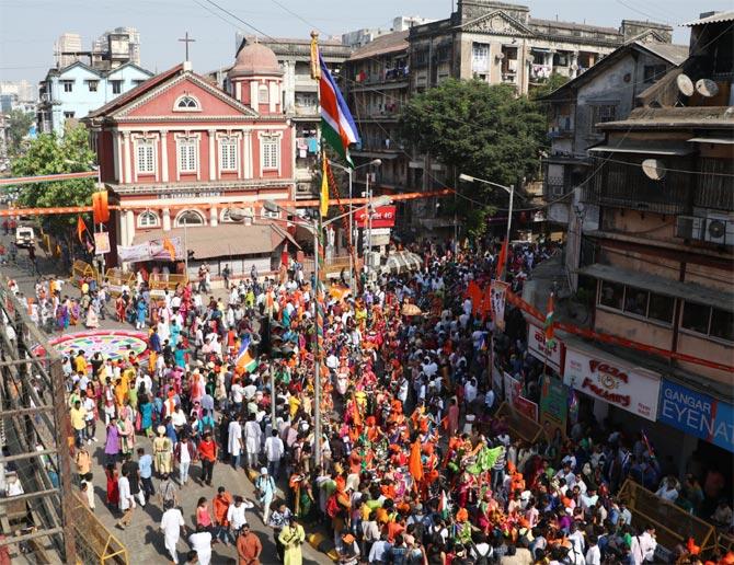 gudi padwa celebrations at girgaum, mumbai