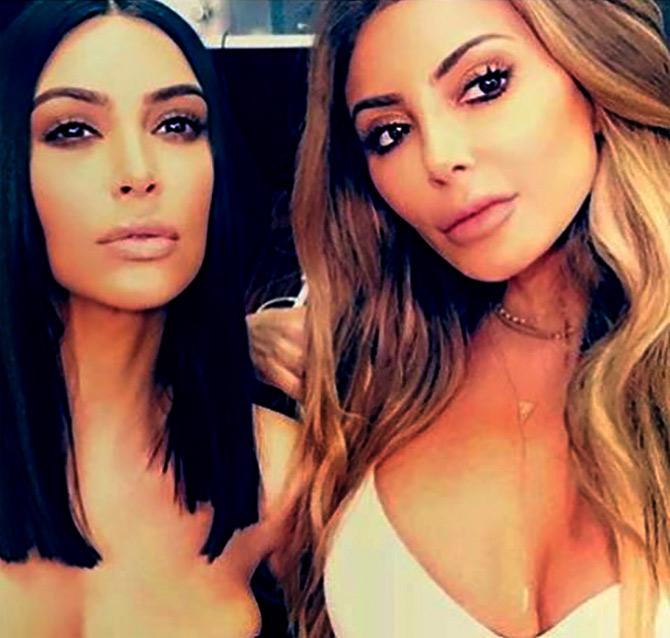 Kim Kardashian with Larsa Pippen