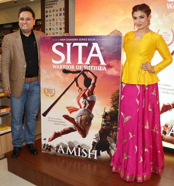 Amish Tripathi and Raveena Tandon