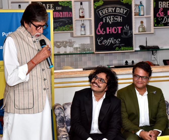 Amitabh Bachchan, Raja Sen and illustrator Vishal K Bharadwaj