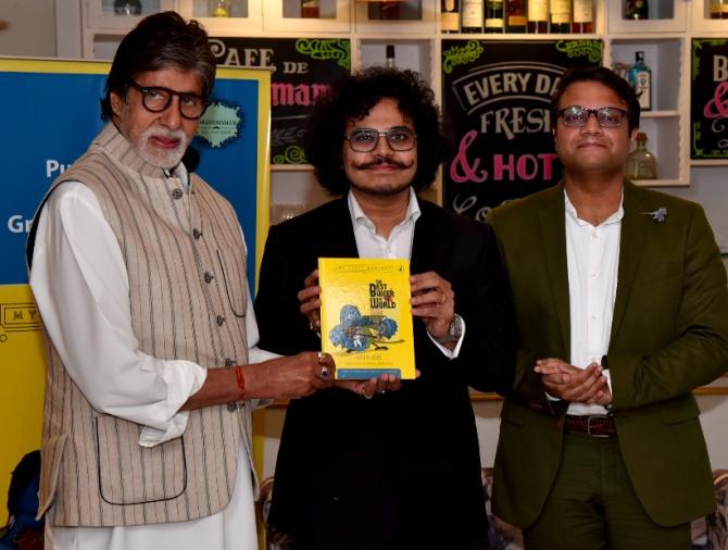 Amitabh Bachchan, Raja Sen and illustrator Vishal K Bharadwaj