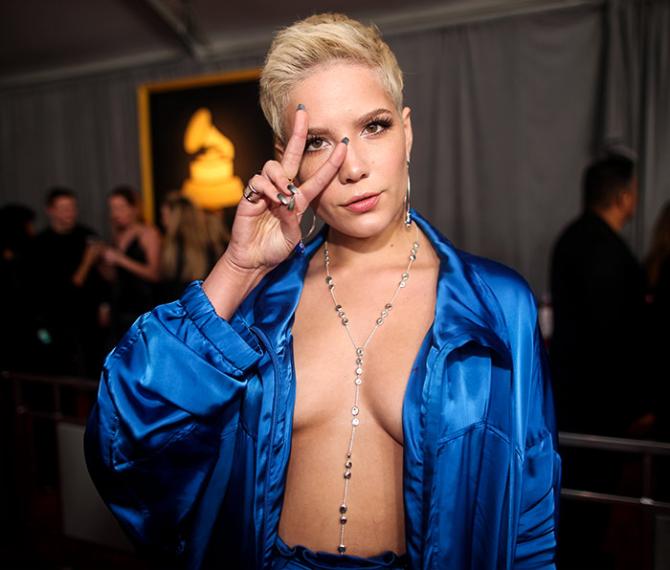 Halsey shirtless