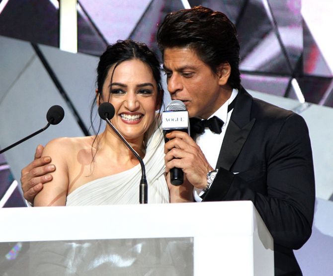 Archie Panjabi and Shah Rukh Khan Vogue Women of the Year Awards