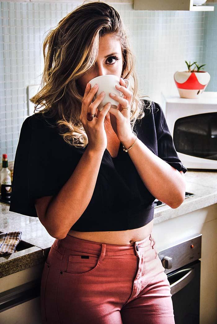 Woman drinking coffee