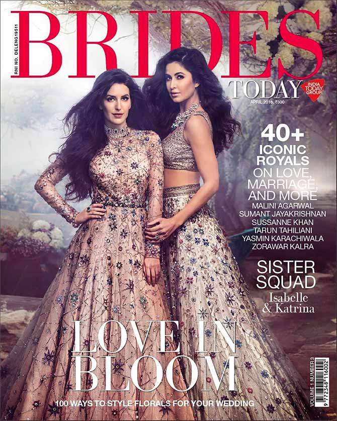 670px x 838px - Sister act: Katrina and Isabelle Kaif turn into retro brides - Rediff.com