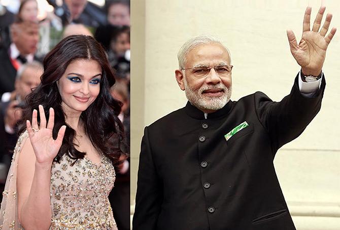 Aishwarya Rai and Narendra Modi