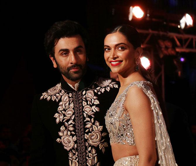 Ranbir Kapoor and Deepika Padukone walk for Manish Malhotra