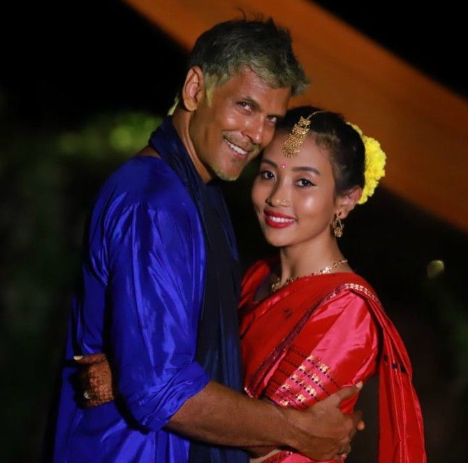 Milind Soman marries Ankita Konwar