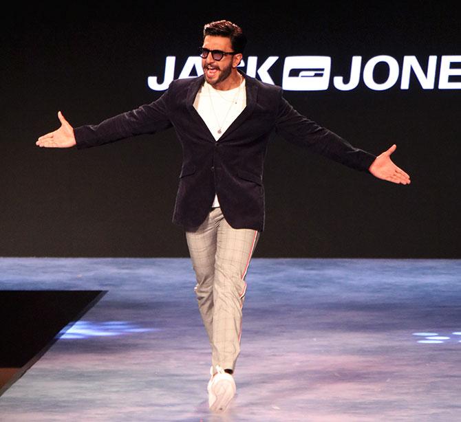 Ranveer Singh walks for Jack and Jones in Mumbai