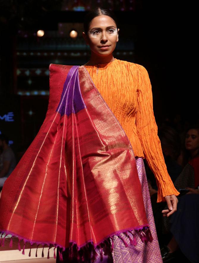 Sushmita Sen for RMKV Silks at lakme fashion week