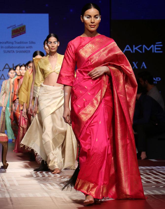 Sushmita Sen for RMKV Silks at lakme fashion week