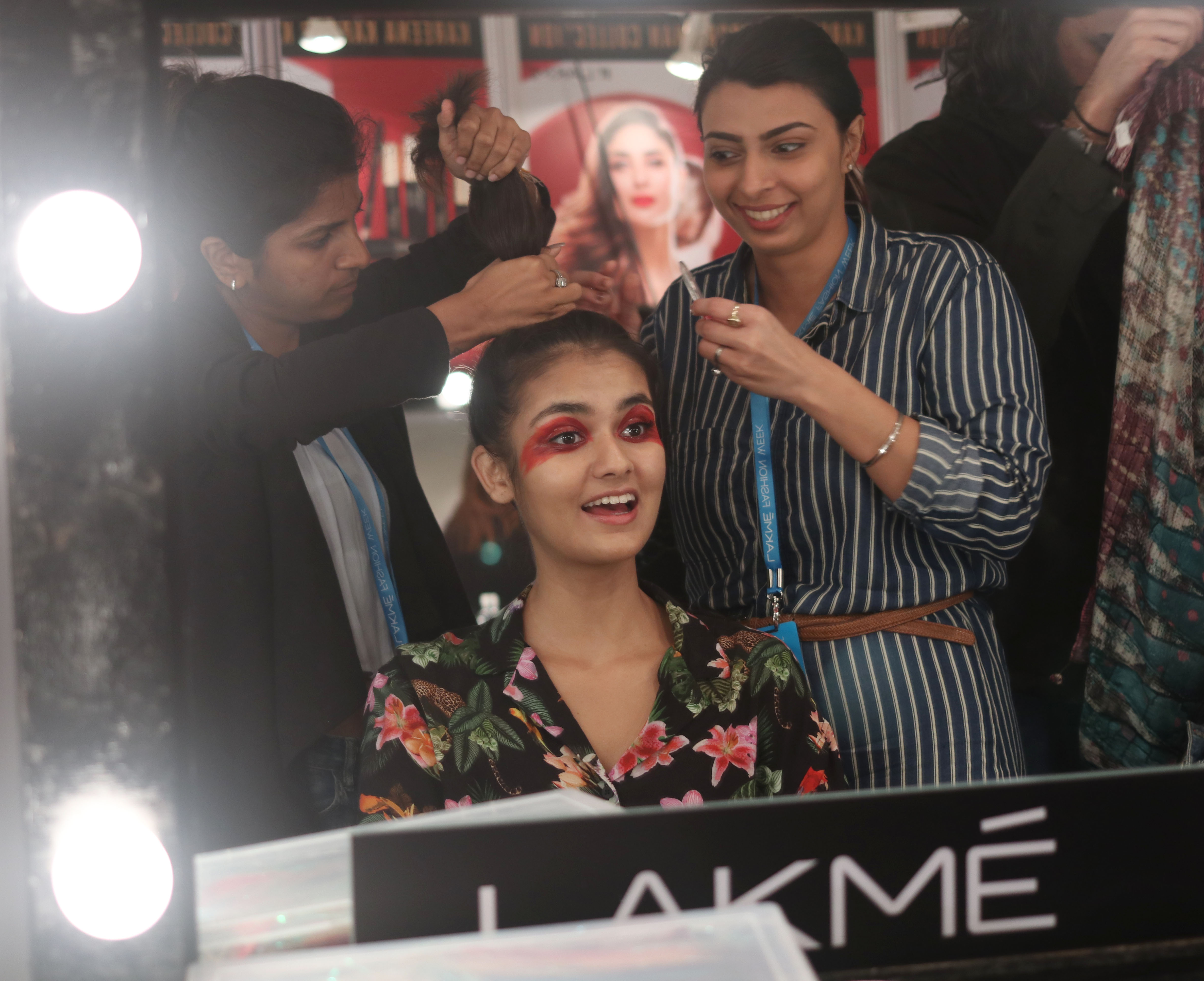 Models backstage at Lakme fashion week summer/resort 2018