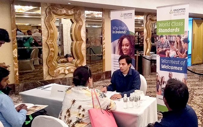 Education in Ireland: Parents and students attend a fair in Mumbai