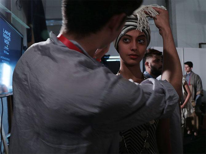 backstage at lakme fashion week