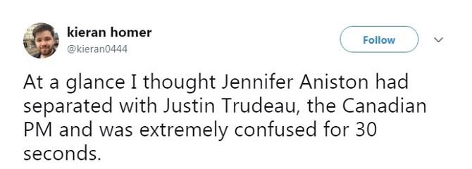 Justin Theroux and Justin Trudeau confusion