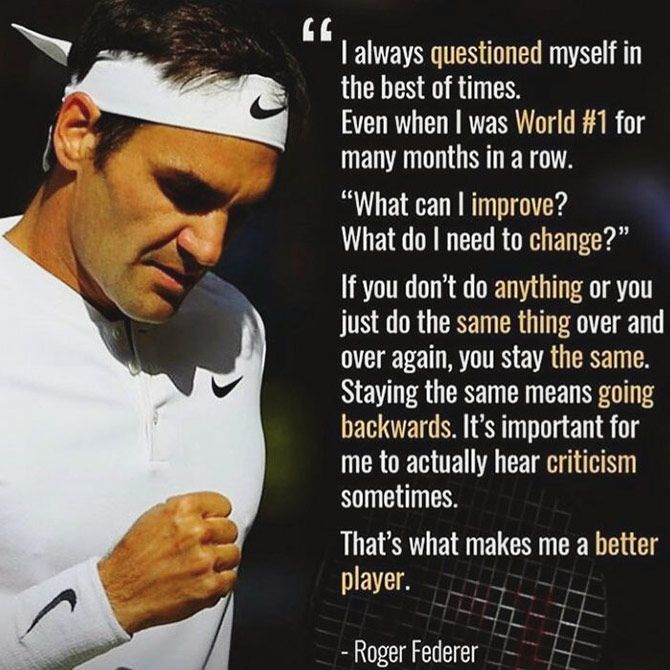 Instagram Inspirational quotes Roger Federeer motivational quotes