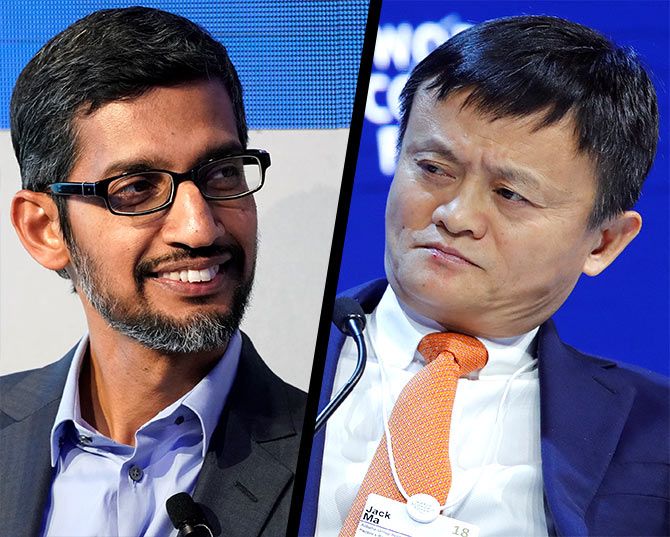 Sundar Pichai, Jack Ma, AI, Davos