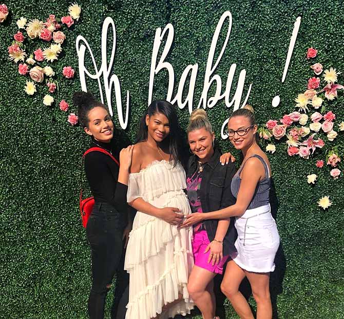 Photos! Chanel Iman's pink-themed baby shower - Rediff.com
