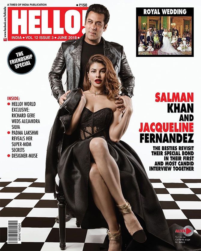 Jacqueline and Salman on Hello cover