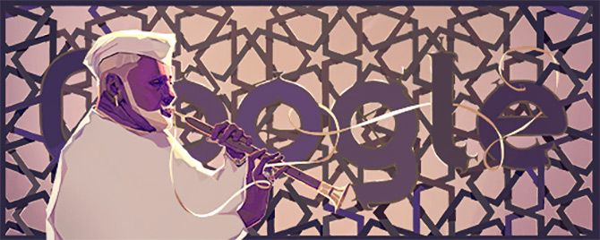 Google doodles Indian shehnai player Ustad Bismillah Khan's 102nd birthday