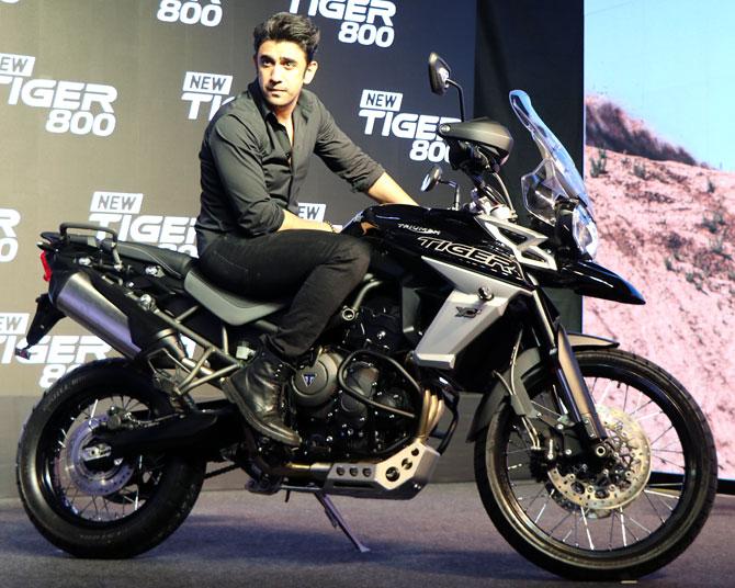 Amit Sadh at Triumph Tiger 800 bike launch