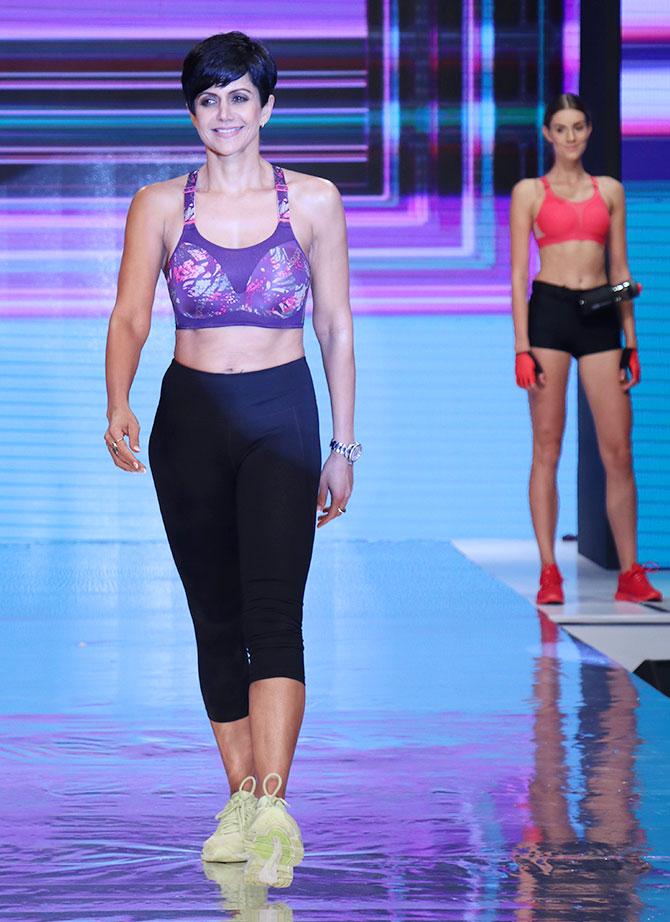 Mandira Bedi walks for Triumph International's Triaction show