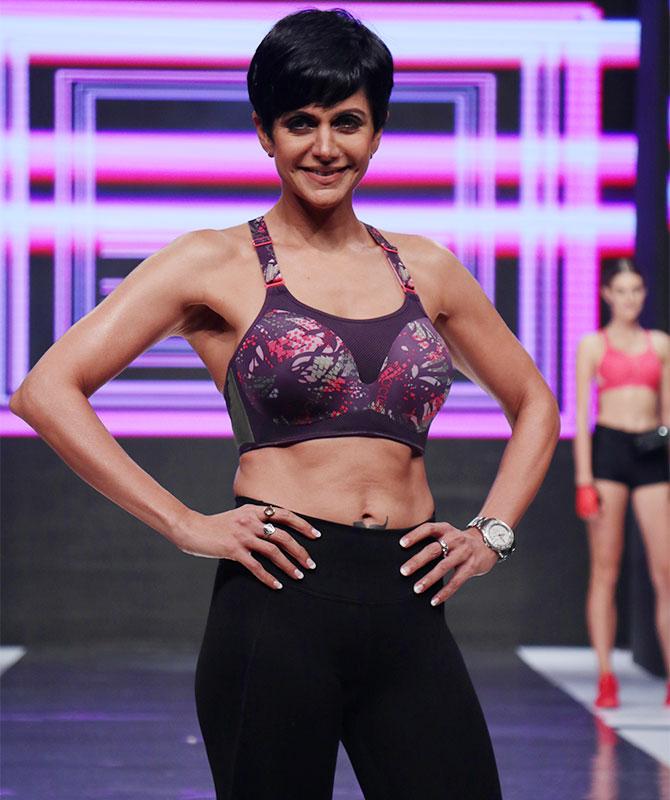 Mandira Bedi walks for Triumph International's Triaction show