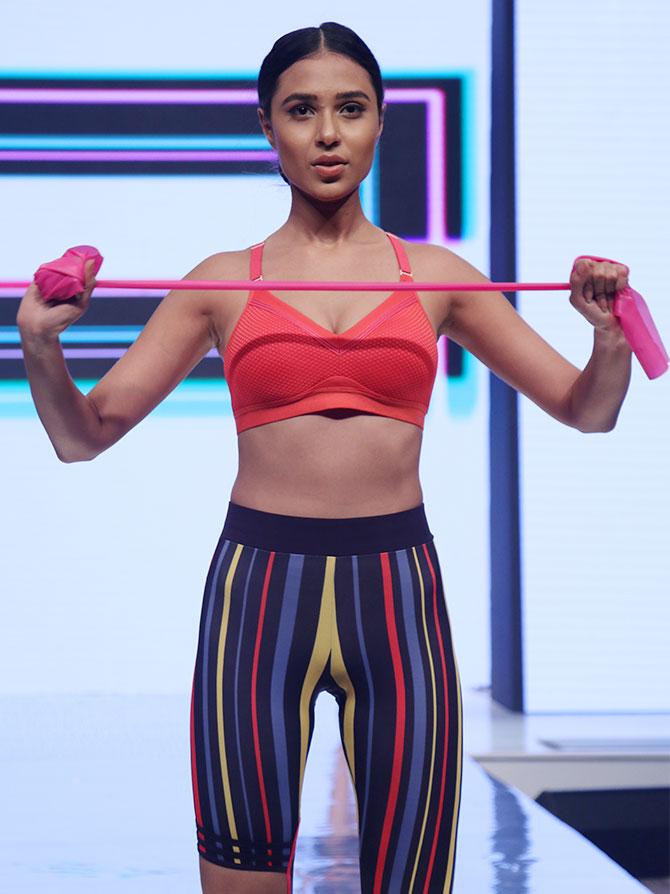 Mandira Bedi walks for Triumph International's Triaction show