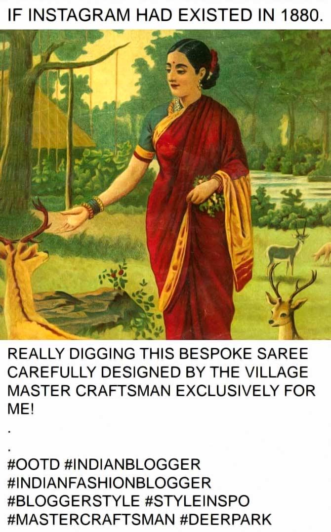 Raja Ravi verma memes as imagined by Sowmya