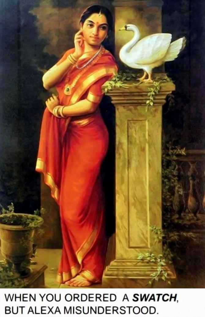 Raja Ravi verma memes as imagined by Sowmya