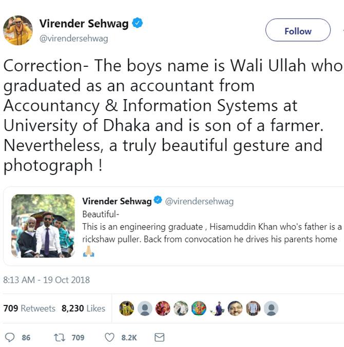 Virender Sehwag tweets