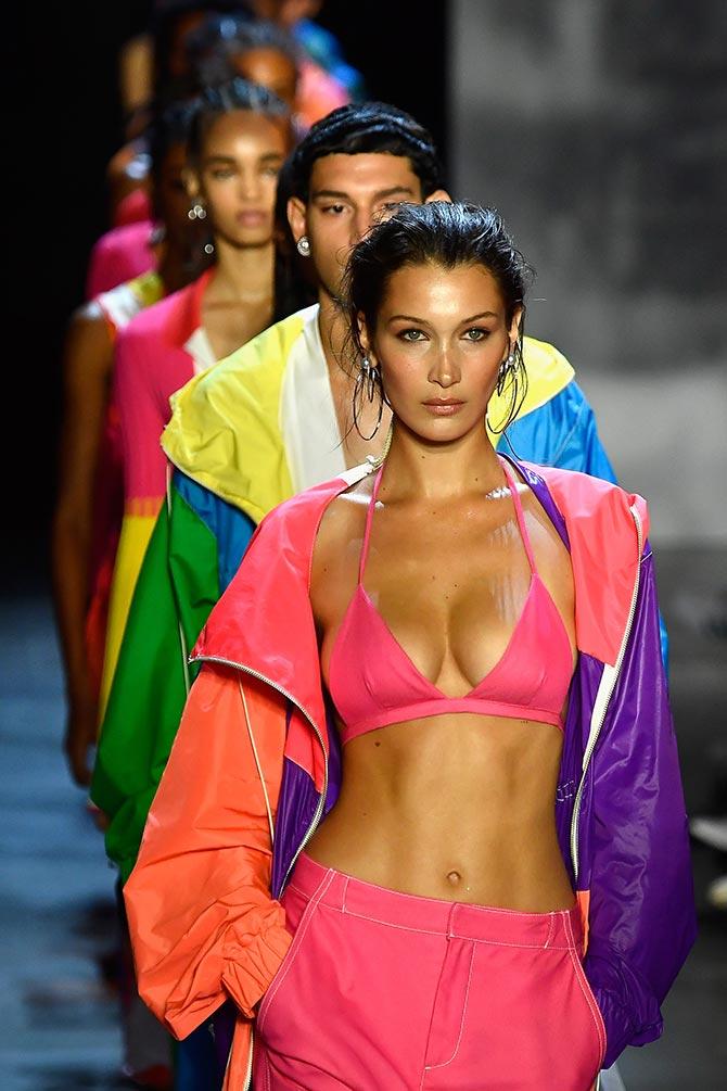 Pretty in pink Bella Hadid takes over the Prabal Gurung runway