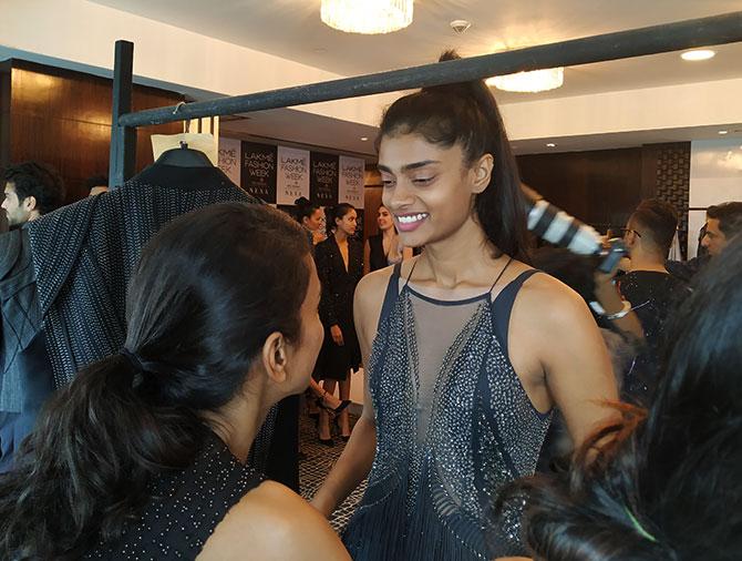 Lakme Fashion Week model fittings