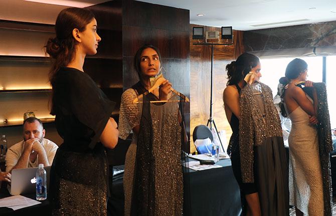 Lakme Fashion Week model fittings