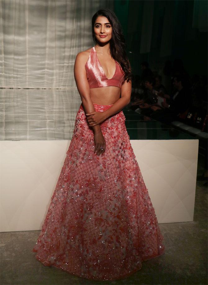 Pooja Hegde attends Manish Malhotra's show at Lakme Fashion Week Winter/Festive 2019 in Mumbai