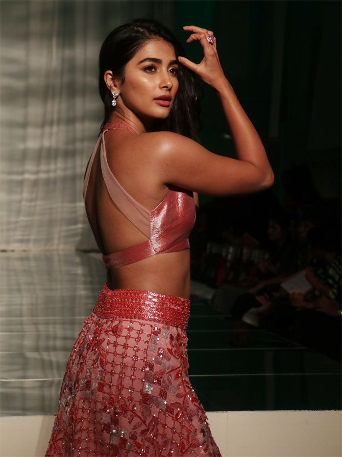 Pooja Hegde attends Manish Malhotra's show at Lakme Fashion Week Winter/Festive 2019 in Mumbai