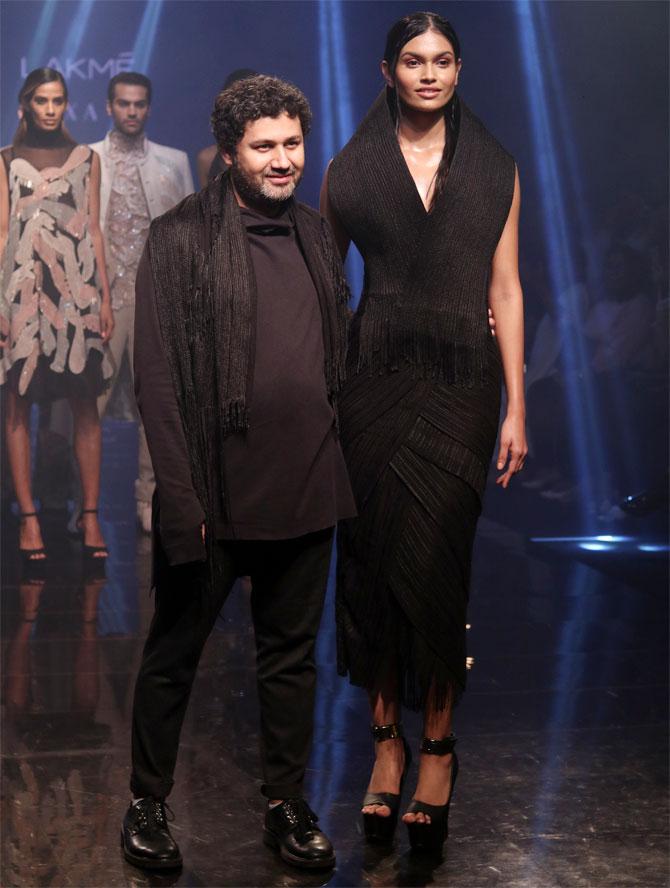 Suman Rao walks for Abhishek Sharma