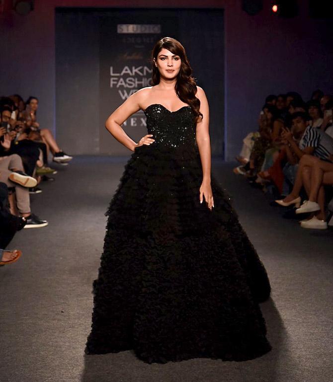 Rhea Chakraborty walks for Ambika Lal