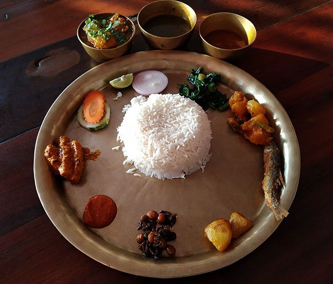 Your average Nepali meal. Photograph: Rajesh Karkera/Rediff.com.