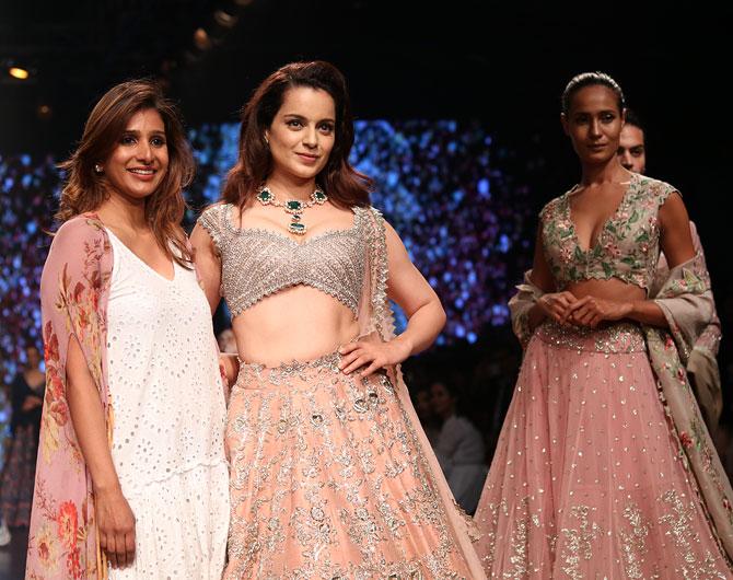 Kangana Ranaut walks for Anushree Reddy at Lakme Fashion Week 